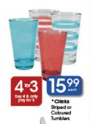 Clicks Striped Or Coloured Tumblers-Each