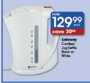 Safeway Cordless Jug Kettle Black Or White-Each