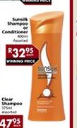 Sunsilk Shampoo Or Conditioner Assorted-400ml Each
