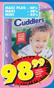 Cuddlers Disposable Nappies Maxi-50's Per Pack