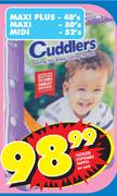 Cuddlers Disposable Nappies Midi-52's Per Pack
