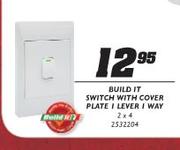 Build It Switch With Cover Plate 1 Lever 1 Way-2x4
