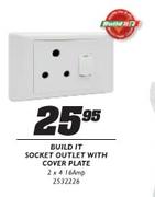 Build It Socket Outlet With Cover Plate-2x4 16amp