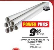 Conduit PipeBundle-100m 20mmx4m Per Length