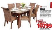 Trumpex 7 Piece Java Diningroom Suite