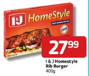 I&J Homestyle Rib Burger-400g