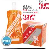 Vit-T-Go Sachets-50's Plus Ready To Go Water Bottle Free