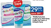 Purity Pedia Kids Cough Syrup,Nasal Spray,Cracle Cap Cream Or Antiseptic Spray-Per Offer