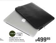 Knomo Macbook Air 11" Leather Sleeve Black