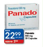 Panado 500mg 20 Capsules-Per Pack