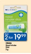 Clicks Nasal Inhaler Stick-2x2g 