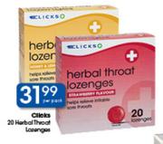 Clicks 20 Herbal Throat Lozenges-Per Pack