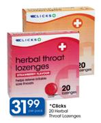 Clicks 20 Herbal Throat Lozenges-Per Pack