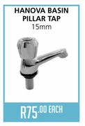 Hanova Basin Pillar Tap 15mm-Each