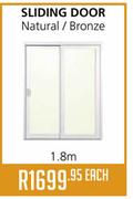 Sliding Door Natural/Bronze 1.8m - Each