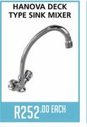 Hanova Deck Type Sink Mixer - Each