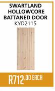 Swartland Hollowcore Battaned Door KYD2115