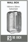 Wall Box 100x50mm Galvanised-Each