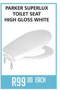 Parker Superlux Toilet Seat High Gloss White-Each