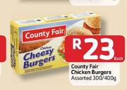 County Fair Chicken Burgers Assorted-300/400g Each