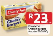 Country Fair Chicken Burgers Assorted-300/400g Each