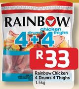 Rainbow Chicken 4 Drums 4 Thighs-1.5kg Each