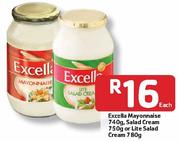 Excella Mayonnaise 740g, Salad Cream 750g Or Lite Salad Cream 780-Each