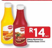 Wimpy Mustard Or Tamato Sauce-500ml Each