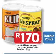 Nestle Klim Or Nespray Full Cream Instant Milk Powder - 1.8Kg Each