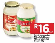Excella Mayonnaise-740gm, Salad Cream-750gm Or Lite Salad Cream -780gm Each