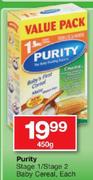 Purity Stage 1/Stage 2 Baby Cereal-450gm Each