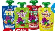 Barney Fruit Puree Sachets 100ml