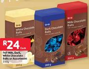 PnP Milk,Dark,White Chocolate Balls Or Assortment-200G Each