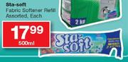 Sta-Soft Fabric Softener Refill-500ml