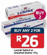 1Lurpak Salted Or Unsalted Butter-2x100G