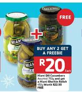 Miami Dill Cucumbers 760g And Get A Miame Gherkin Relish-3 x 450g