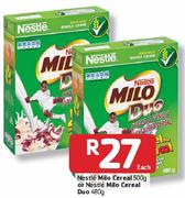 Nestle Milo Cereal 500g Or Nestle Milo Cereal Duo 480g-Each