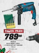 Bosch Blue Impact Drill + 9 Piece Bits Set-GSB16RE