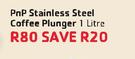 PnP Stainless Steel Coffee Plunger-1ltr