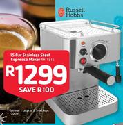 Russell Hobbs 15 Bar Stainless Steel Espresso Maker-RH-1915