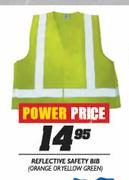 Reflective Safety Bib (Orange or Yellow Green)