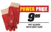 PVC Gloves with Knit Cuff