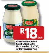Crosse & Blackwell Salad Cream 790g, Mayonnaise Lite 790g Or mayonnaise- 750g Each