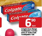 Colgate Base Range Toothpaste 100Ml Or Active Salt Toothpaste 75Ml-Each