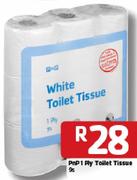 PnP 1 Ply Toilet Tissue-9's