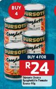 Dursots Choice Spaghetti Tomato Sauce-4 x 410g