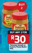 Thokoman Smooth Or Crunchy Peanut Butter-2 x 400g
