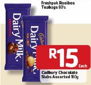 Cadbury Chocolate Slabs Assorted - 180g Each