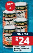 Dursots Choice Spaghtti In Tomato Sauce-4x410g
