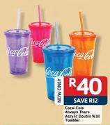 Coca-Cola Always There Acrylic Double Wall Tumbler